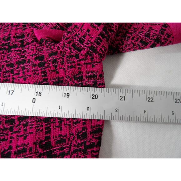 Ming Wang Petite Medium PM Cardigan Pink Black Textured Open Front Artsy - Picture 10 of 12